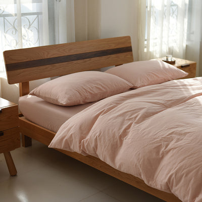 Juego de Cama 4 Piezas Algodón Teñido Lavado Estilo Minimalista Japonés - Image 20