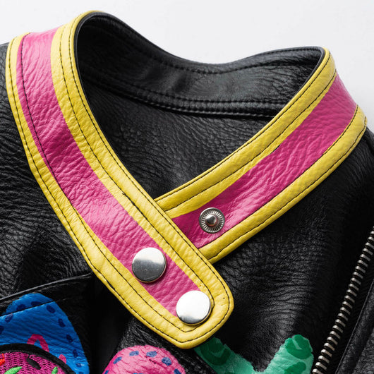 Chaqueta de Cuero Cropped Bicolor Tendencia Urbana para Mujer - Image 13