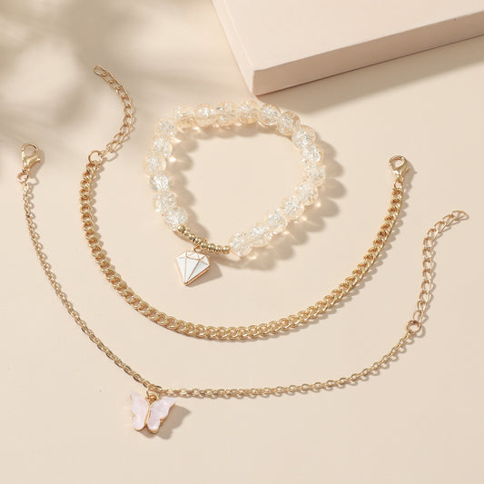 Conjunto de Joyería Mariposa Multicapa en Acrílico para Mujer