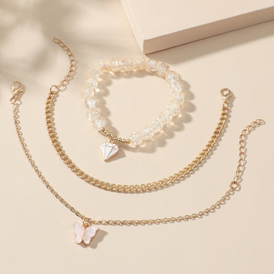 Conjunto de Joyería Mariposa Multicapa en Acrílico para Mujer