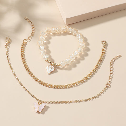 Conjunto de Joyería Mariposa Multicapa en Acrílico para Mujer