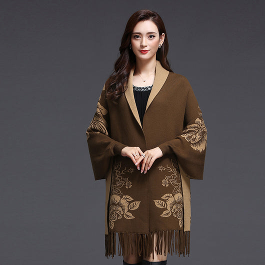 Cardigan Tejido Holgado con Borlas y Forro Grueso de Cachemira - Image 9