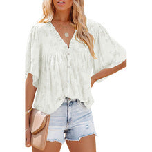 Blusa Floral de Gasa Suelta con Cuello en V - Image 29