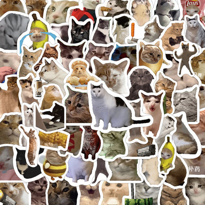 110 cute and funny cat stickers featuring various breeds and humorous poses, perfect for decorating laptops, water bottles, and journals. - Image 5