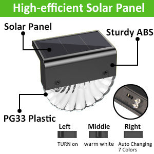 Luz Solar LED RGB para Escaleras Exterior - Iluminación Inteligente Jardín y Patio - Image 2