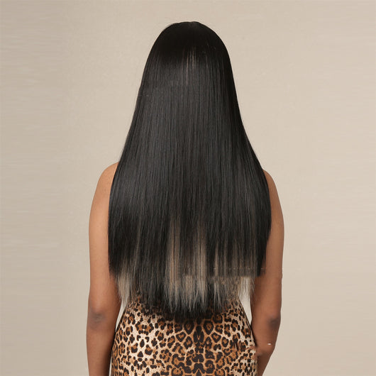 Peluca Larga Mujer Cabello Liso Natural con Reflejos - Image 5