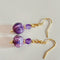 Nine Morado Fire Natural Amethyst Earrings Morado