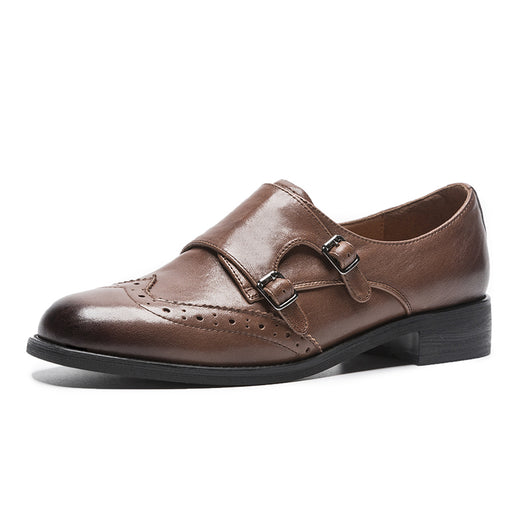 Zapatos de Cuero Estilo Brogue Clásico Retro para Mujer - Image 11