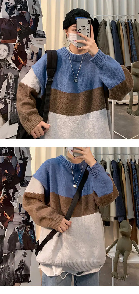 Suéter Holgado Estilo Hong Kong para Hombre - Diseño Coreano Moderno - Image 10