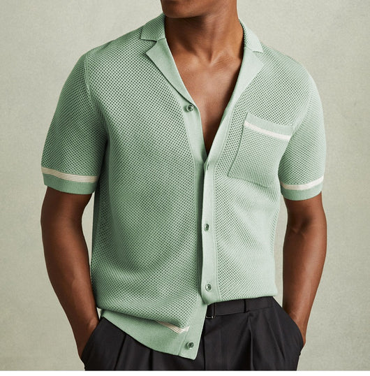 Polo Cubano de Manga Corta en Punto para Hombre - Estilo Verano - Image 14