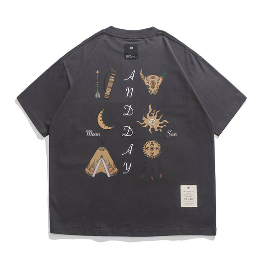 Playera Hombre Estampado Cabeza de Toro Vintage