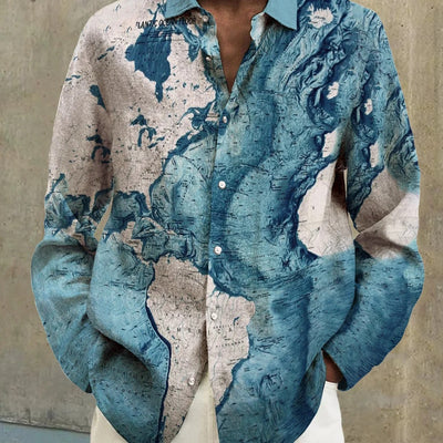Camisa de Manga Larga con Estampado Degradado para Hombre - Image 3