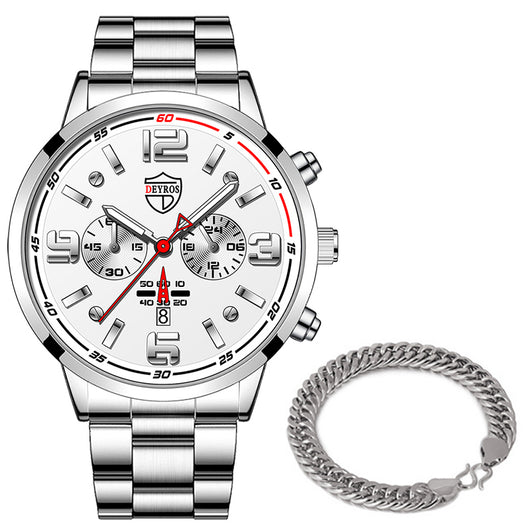 Reloj de Cuarzo para Hombre con Banda de Acero y Calendario Luminoso - Image 19