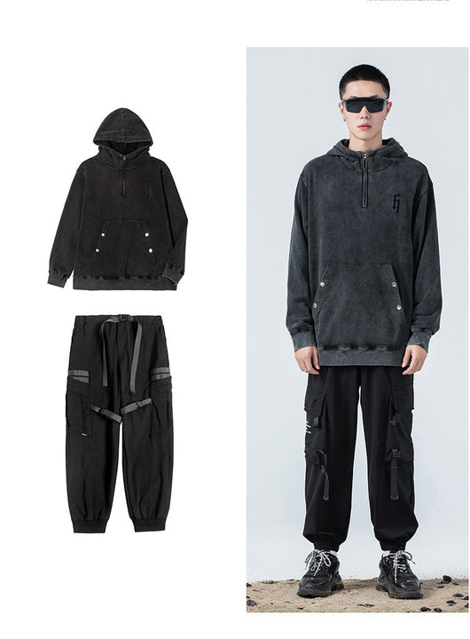 Suéter Hoodie Desgastado Lavado - Marca Tide para Hombre - Image 12