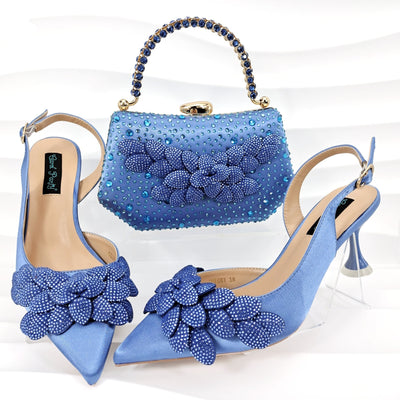 Juego de Zapatos y Bolso para Fiesta Mujer - Tacón Decorativo Hoja Artesanal - Image 20