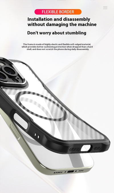 Funda Magnética de Fibra de Carbono Transparente para Celular - Image 17