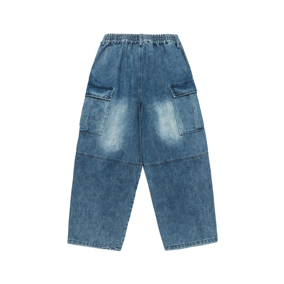 Pantalones Denim Lavado Efecto Floral Desteñido