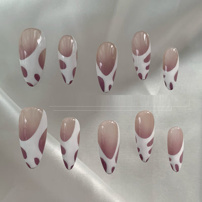 Manicura Francesa Almendra Personalizada Hecha a Mano - Image 3