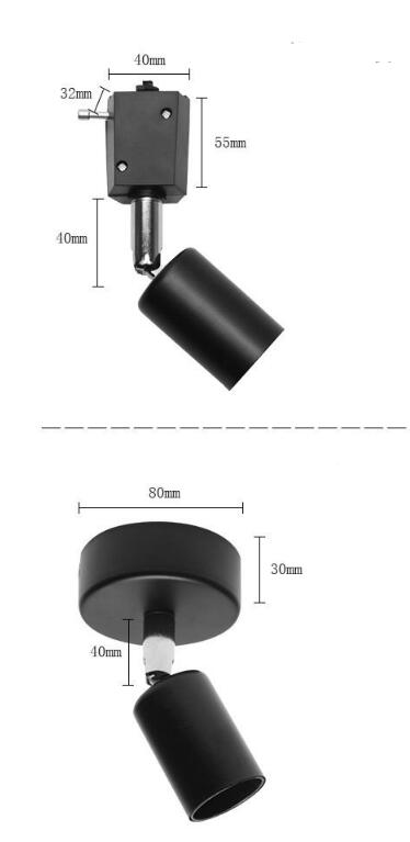 Lámpara de Techo Tipo Riel con Rosca E27 - Iluminación LED Ajustable - Image 4