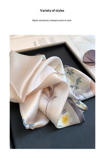 Pañuelo de Seda Beige Cuadrado para Mujer - Versátil y Fácil de Combinar - Image 66
