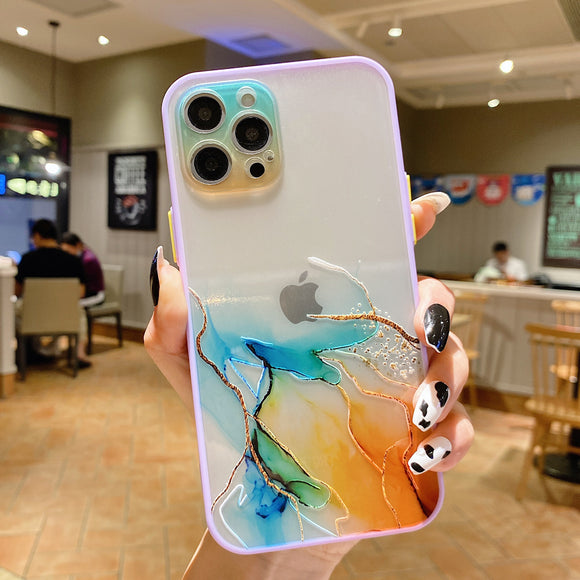 Funda para Celular con Diseño Acuarela Concha y Contraste de Colores
