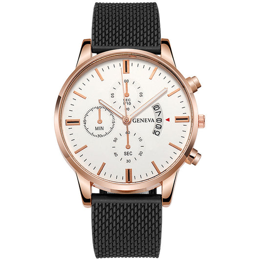 Reloj Hombre Tres Subdiales Seis Agujas Calendario Cuarzo Casual Ejecutivo - Image 8
