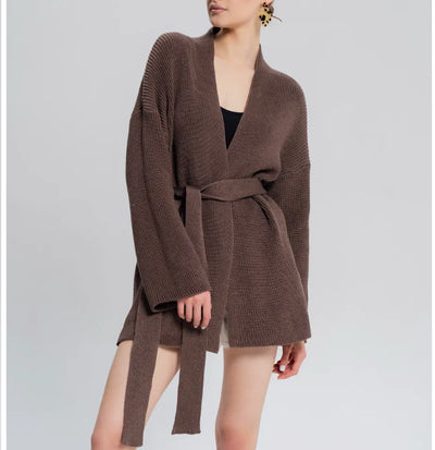 Cardigan Tejido de Cachemira con Cinturón Integrado - Image 23