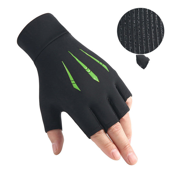 Guantes Protectores Ice Silk Medio Dedo para Hombre Verano Transpirables Secado Rápido