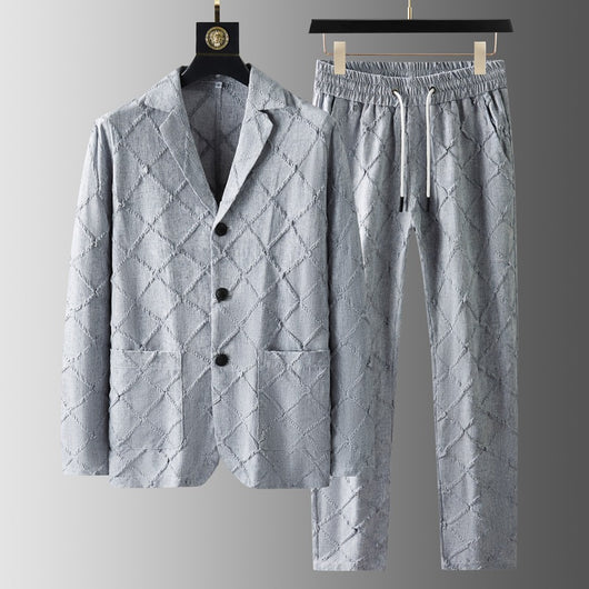 Conjunto de Traje Ejecutivo de Dos Piezas con Cuello Jacquard - Image 3
