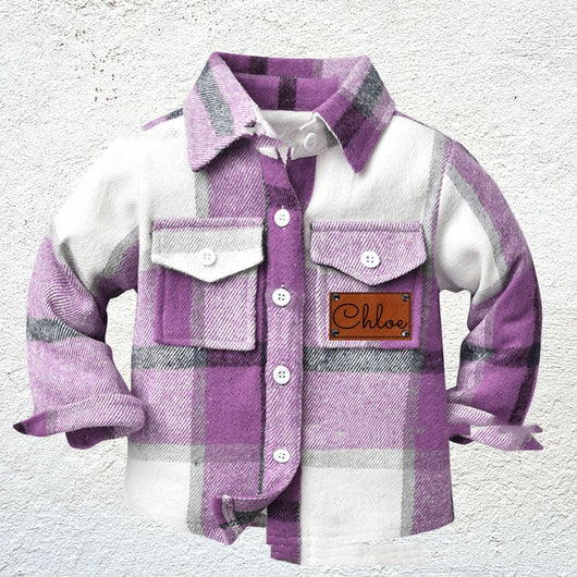 Camisa Infantil de Franela a Cuadros Patchwork - Image 23
