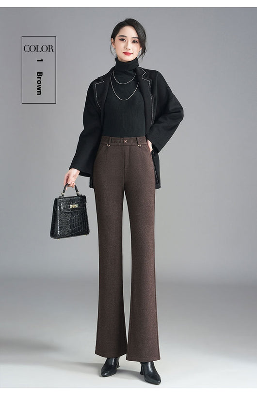 Pantalones Flare Slim Forrados en Fleece - Estilo Casual y Cómodo - Image 10