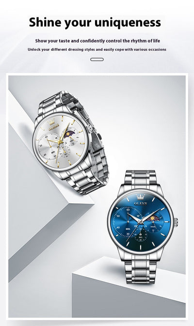 Reloj Multifunción de Acero Inoxidable para Hombre - Resistente al Agua - Image 12