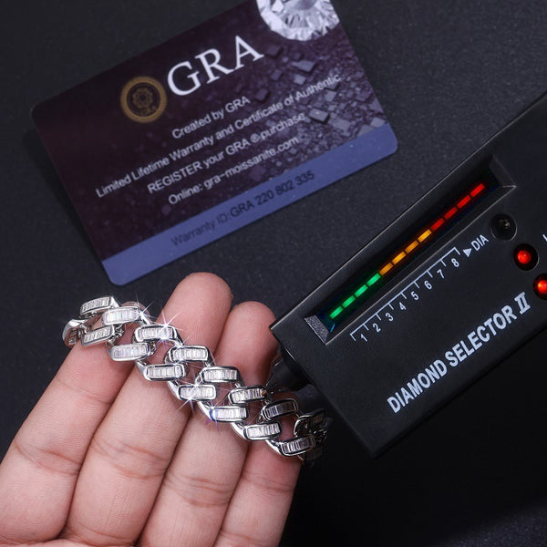 Pulsera de Plata 925 con Moissanita para Hombre - Versión Premium
