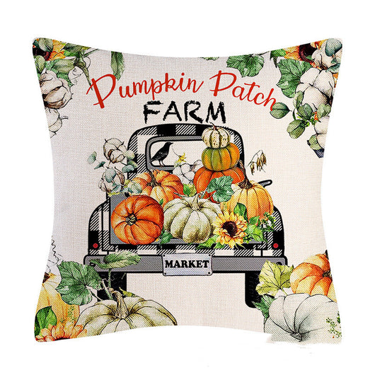 Funda de Cojín Decorativo Otoño con Estampado de Calabaza y Hojas - Image 3