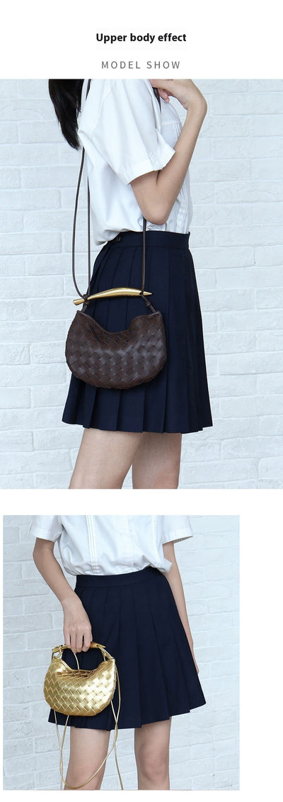 Bolso de Cuero Tejido para Viajes - Bandolera Portátil Estilo Casual - Image 20