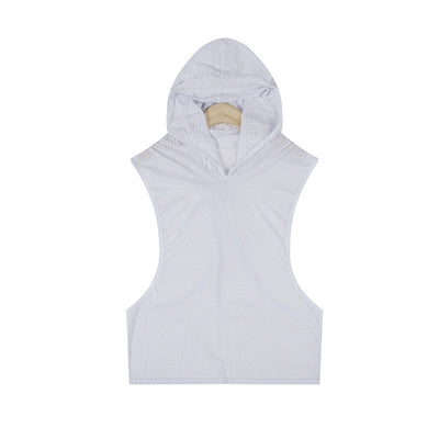 Chaleco Deportivo Mesh Capucha Hombre - Diseño Sólido - Image 7