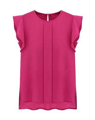 Blusa Chifón Cuello Redondo con Mangas Volantes - Image 10