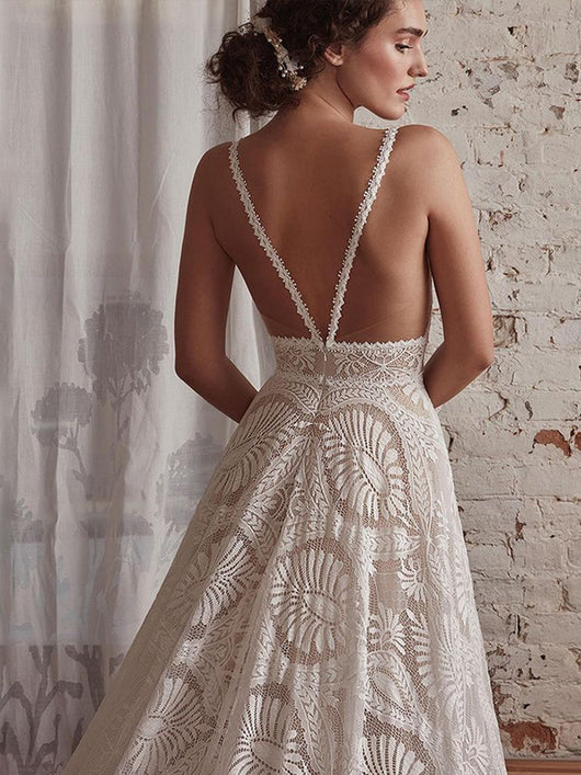 Vestido de Novia Vintage con Encaje y Mangas Largas - Image 3