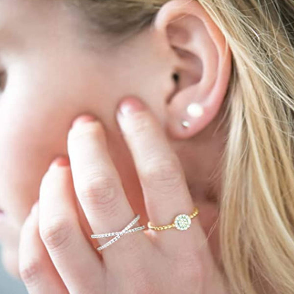 Anillo Vintage Francés Entrecruzado para Mujer