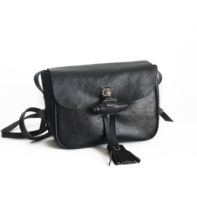 Bolsa de Cuero Retro Artesanal con Flecos para Mujer - Image 3