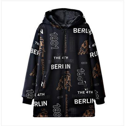 Abrigo de Terciopelo Acolchado para Hombre Talla Grande - Image 5