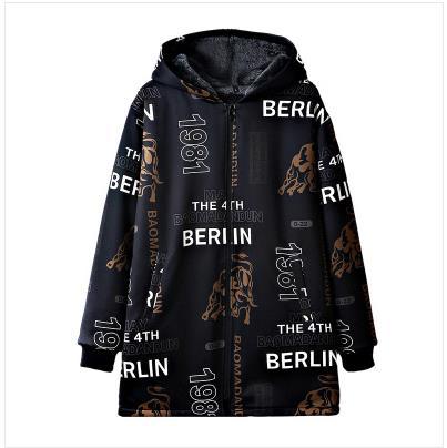 Abrigo de Terciopelo Acolchado para Hombre Talla Grande - Image 5