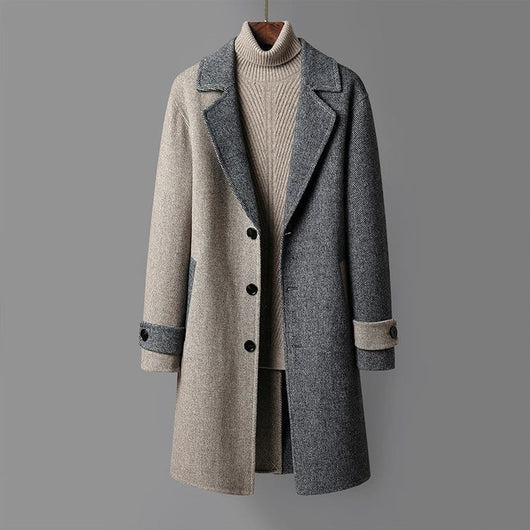 Abrigo de Lana Holgado Estilo Coreano para Hombre - Image 2