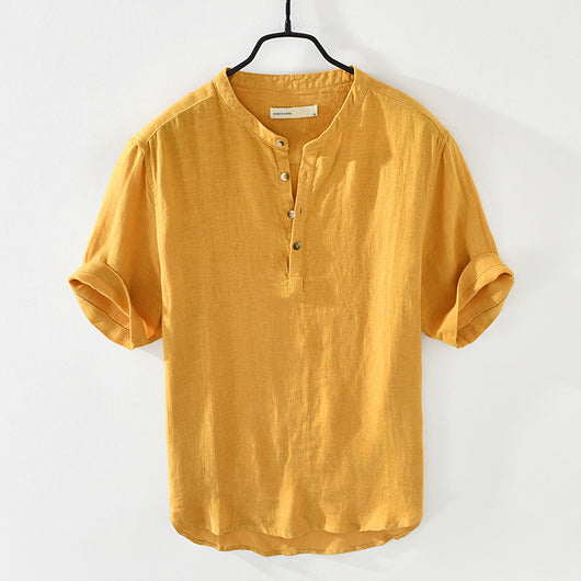 Camisa de Lino y Algodón Manga Corta - Perfecta para el Verano - Image 7