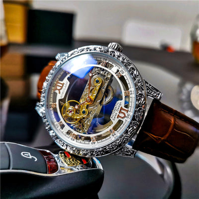 Reloj Mecánico Automático para Hombre con Cristal Doble y Resistencia al Agua - Image 12