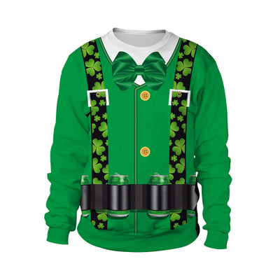 Sudadera de Pareja Día de San Patricio - Diseño Verde Festivo para Hombre - Image 4