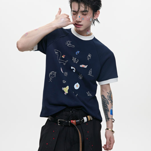 Camisa Casual de Manga Corta con Estampado Divertido para Hombre - Image 9