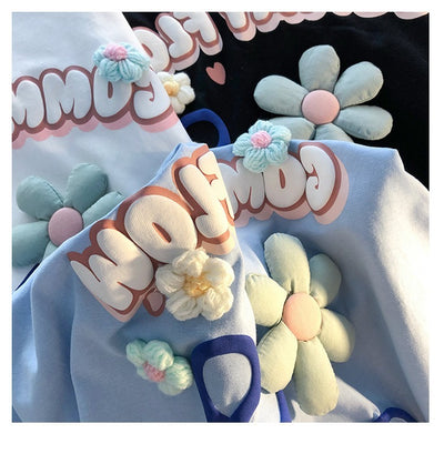 Playera Estampada con Letras Florales y Espuma - Image 14