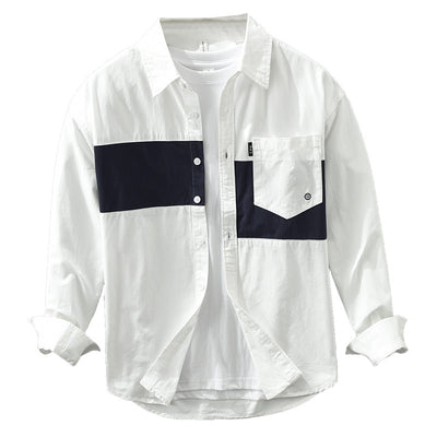Camisa Cargo Casual con Contraste de Colores para Hombre - Image 4