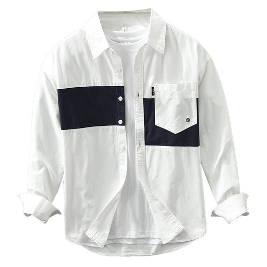 Camisa Cargo Casual con Contraste de Colores para Hombre - Image 4